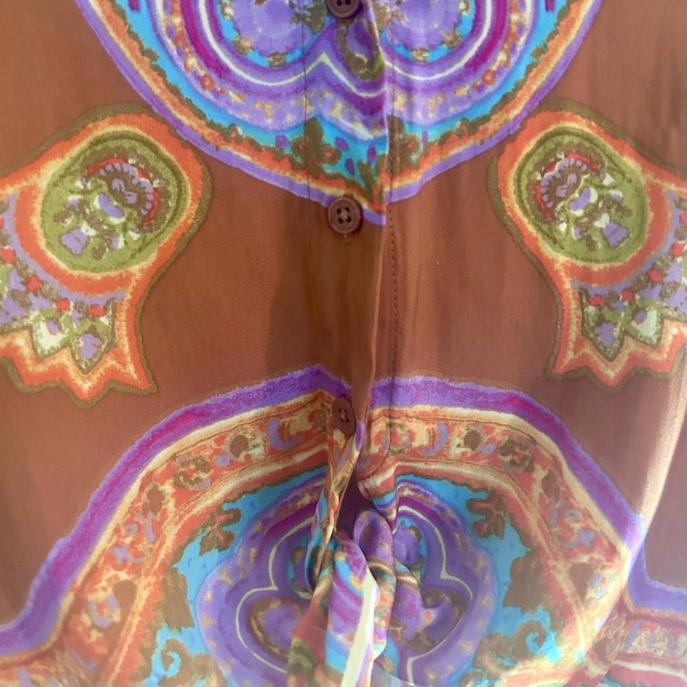 Rachel Zoe Paisley Tie-Front Blouse - Picture 4 of 4